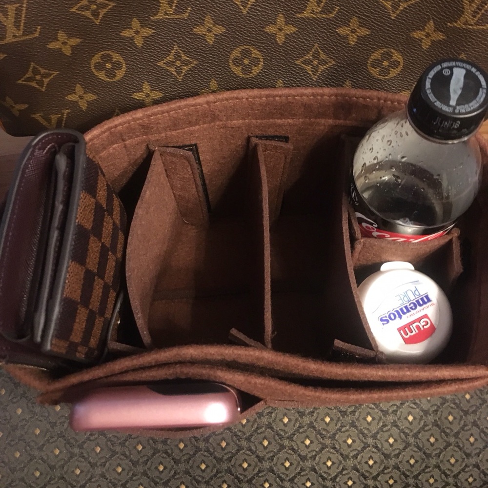 Purse Tote Large Rich Brown Insert MM speedy 35 - Picture 7 of 8